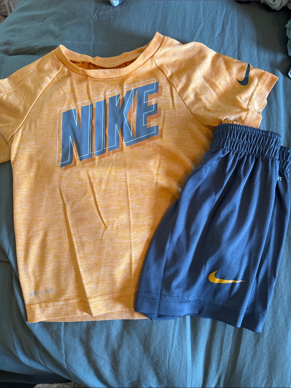 Nike Yellow Heather Tee with Blue Logo